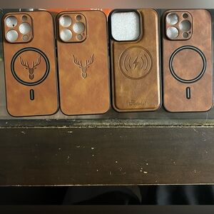 Brown Leather Phone Case iPhone 14Pro